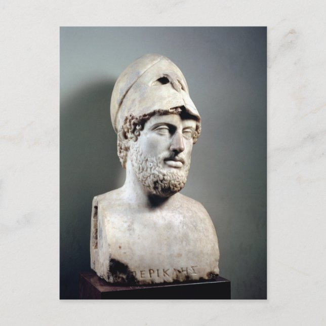 Carte Postale Bust of Pericles copie d'un original grec (Devant)