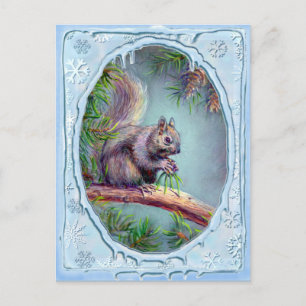 Carte Postale BUSY SQUIRREL & ICICLES par SHARON SHARPE