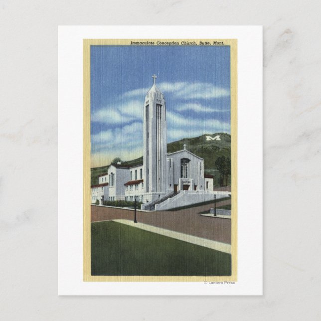 Carte Postale Butte, Montana - Église Immaculée Conception (Devant)