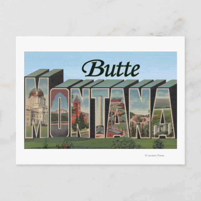 Carte Postale Butte, MontanaGrandes lettres ScènesButte, MT (Devant)