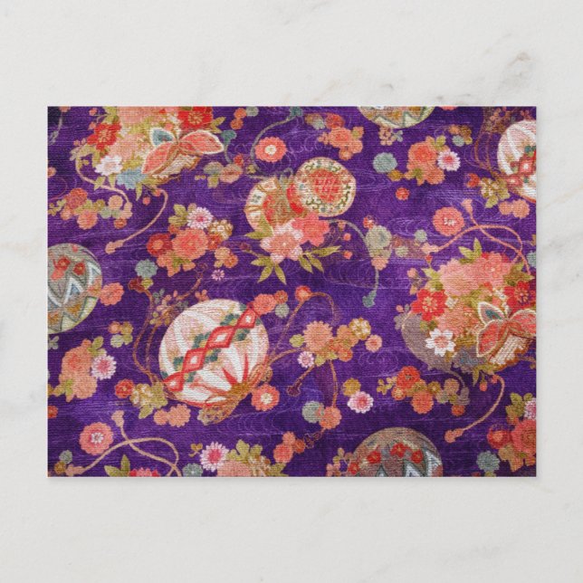 CARTE POSTALE BUTTERFLY GLOBE KIMONO PRINT COLLECTION (Devant)
