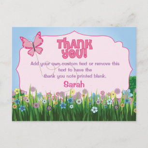 Carte Postale Butterfly Thank You Cards