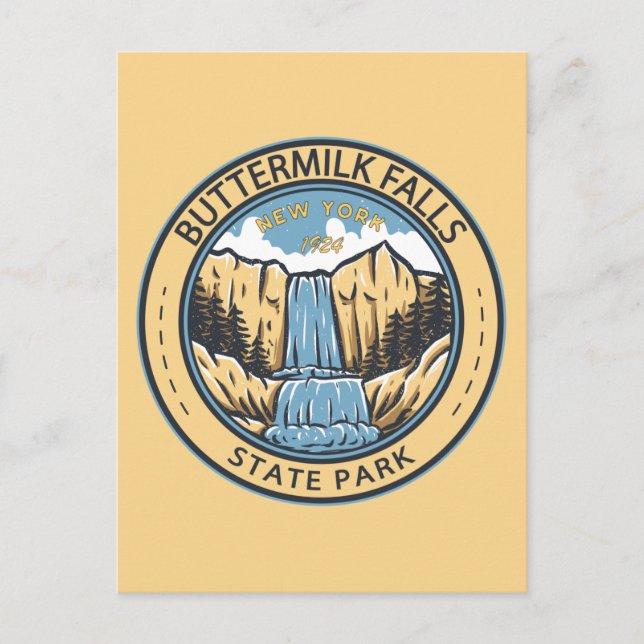 Carte Postale Buttermilk Falls State Park New York Badge (Devant)
