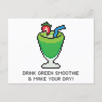 Carte Postale Buvez la Smoothie verte et faites votre journée! C