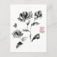 Buzzz, Rose de Sumi-e avec abeille