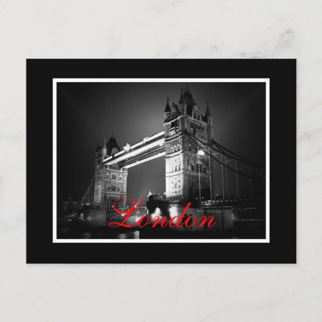 Carte Postale BW Black & White London Tower Bridge (Devant)