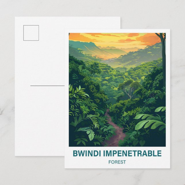 Carte Postale Bwindi Forêt impénétrable Ouganda Voyage (Devant / Derrière)