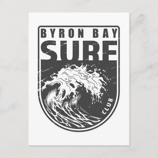 Carte Postale Byron Bay Surf Club Australie Emblem (Devant)