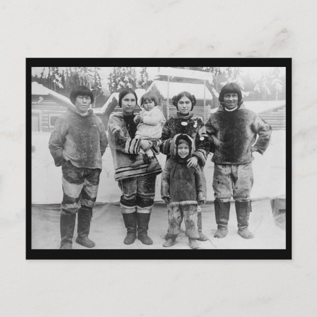 Carte Postale c1909 Famille Eskimo de Labrador Seattle (Devant)