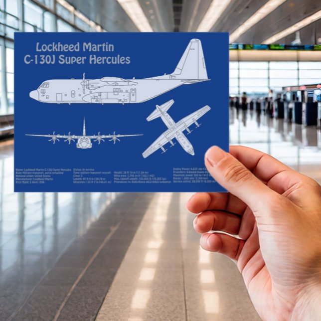 Carte Postale C-130 Hercules - Plan directeur de l'avion ABD (Créateur téléchargé)