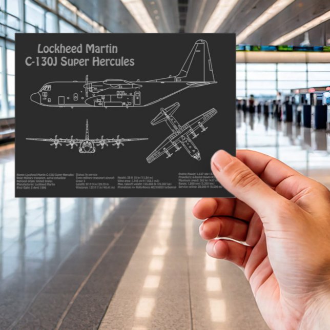 Carte Postale C-130 Hercules - Plan directeur de l'avion PD (Créateur téléchargé)