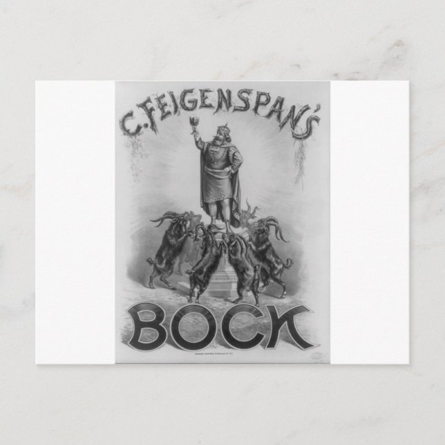 Carte Postale C. Bière Bock de Feigenspan 1887 (Devant)