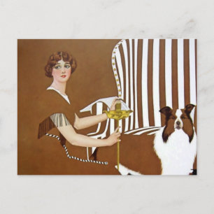 Carte Postale C Coles Phillips « Lady et Collie » Fadeaway Girl