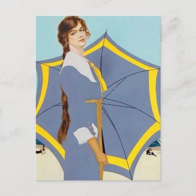 Carte Postale C Coles Phillips « Parapluie de plage » Fadeaway G (Devant)