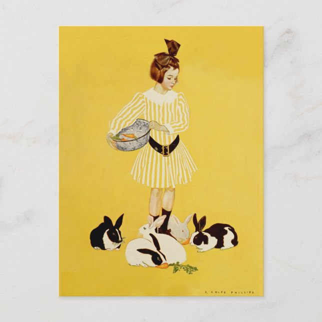 Carte Postale C Coles Phillips  « Une amie de la famille » (Devant)