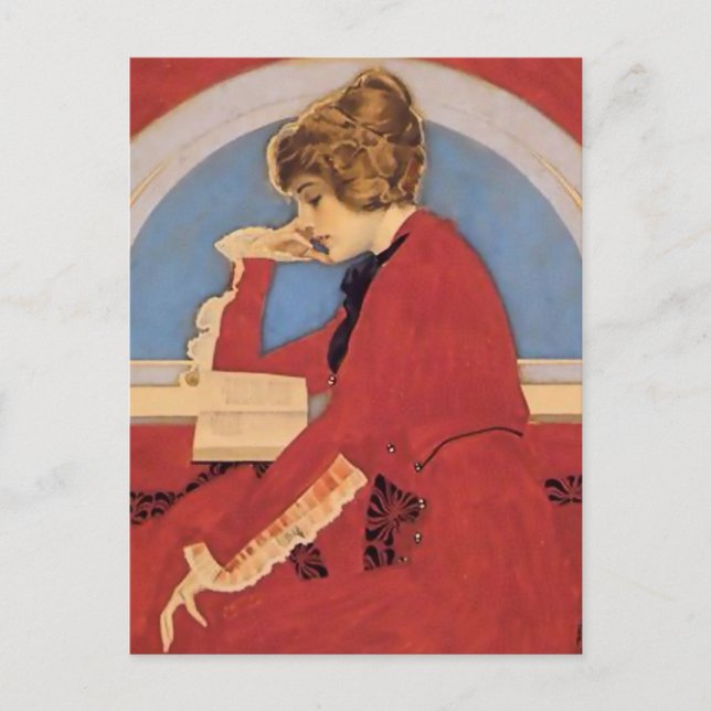 Carte Postale C Coles Phillips « Une bonne lecture » Fadeaway Gi (Devant)
