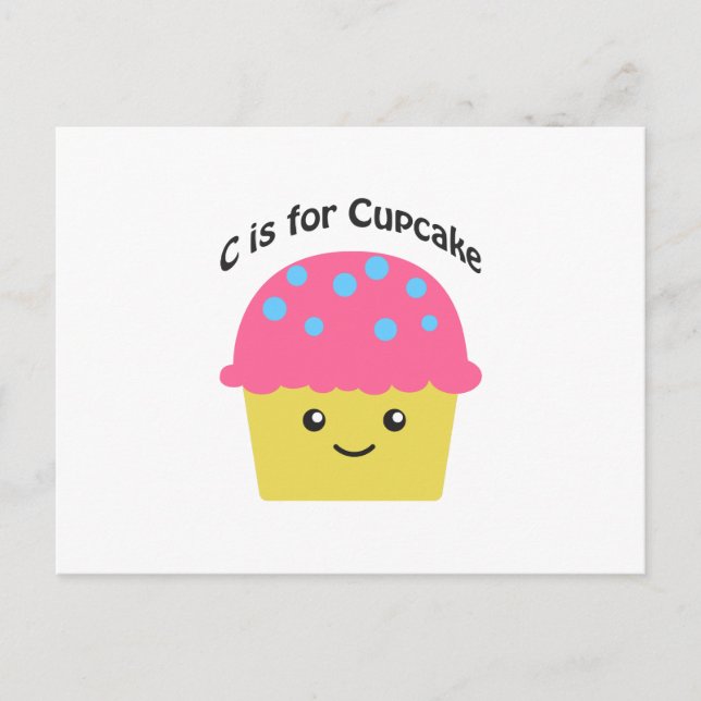 Carte Postale C est pour Cupcake (Devant)