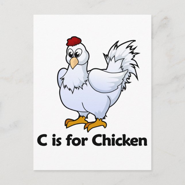 Carte Postale C est pour le poulet (Devant)