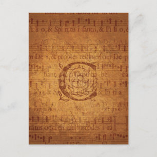 Carte Postale C Monogramme