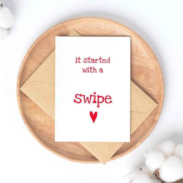 Carte Postale Ça a commencé par un Swipe - Citation d'amour drôl (Créateur téléchargé)