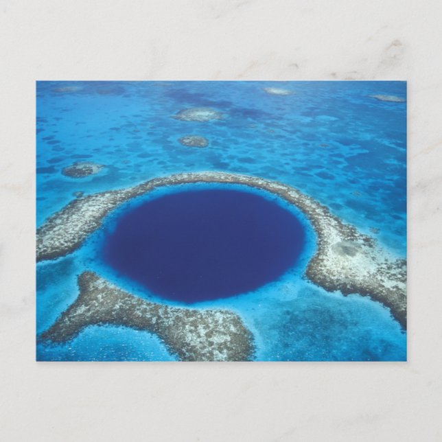 Carte Postale CA, Belize. Vue aérienne du trou bleu (diamètre (Devant)