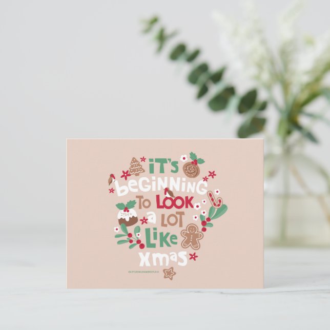 Carte Postale Ça commence à ressembler beaucoup à Noël (Debout devant)