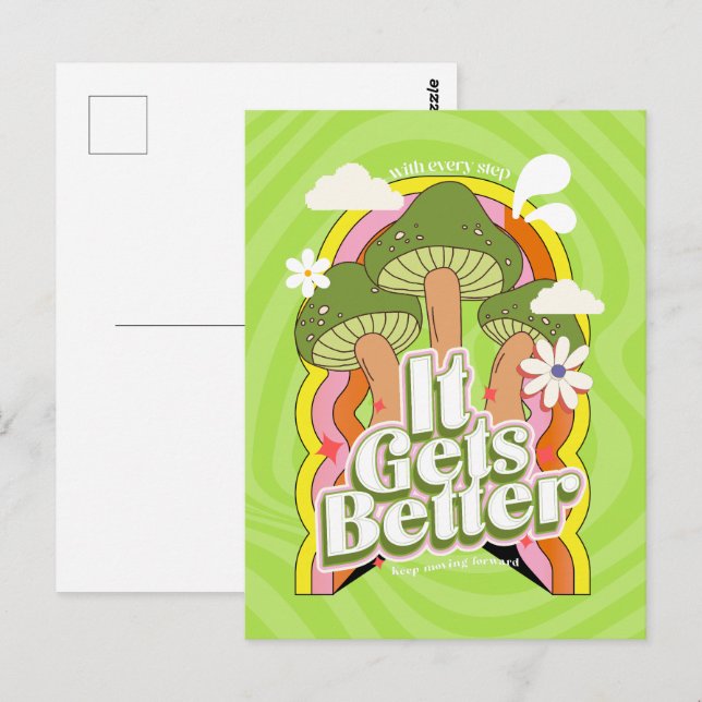 Carte Postale Ça devient mieux | Sensations Super Good Vibes & R (Devant / Derrière)