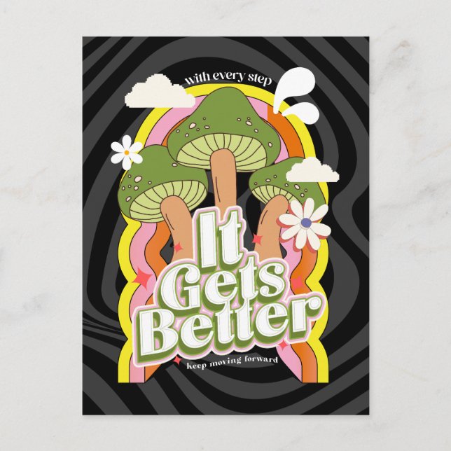 Carte Postale Ça devient mieux | Sensations Super Good Vibes & R (Devant)