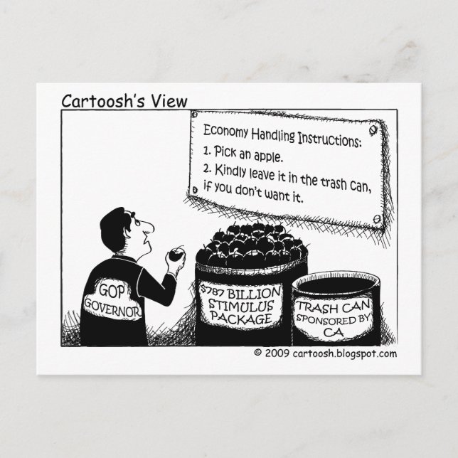 Carte Postale CA : Donnez-moi votre argent de stimulus indésirab (Devant)