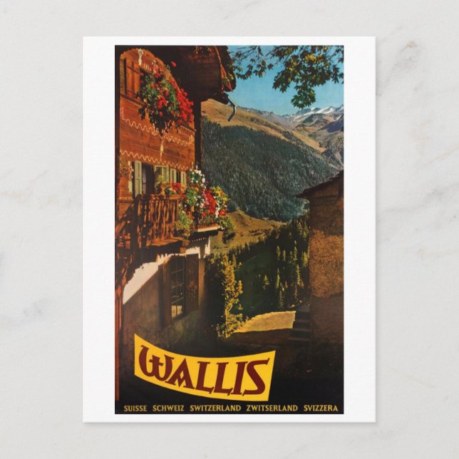 Carte Postale Cabane en rondins à Wallis, Suisse (Devant)