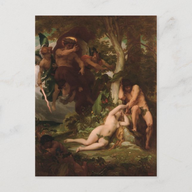 Carte Postale Cabanel L'expulsion d'Adam et Ève du Gar (Devant)