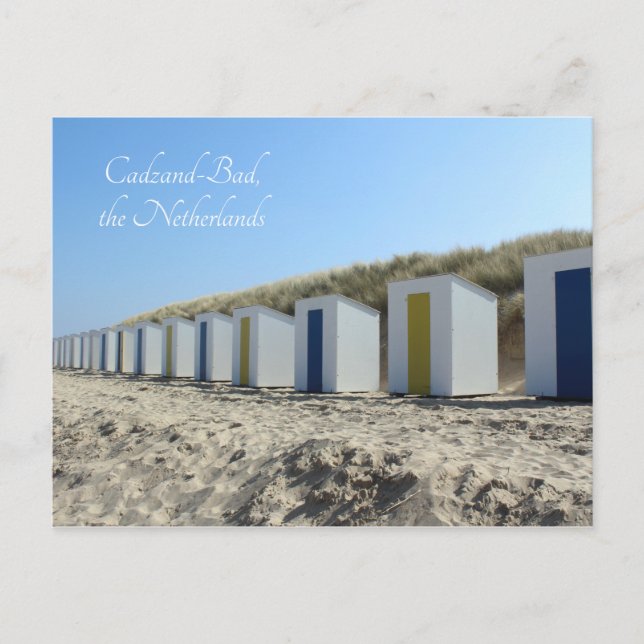 Carte Postale Cabanes de plage, Cadzand-Bad, Pays-Bas (Devant)