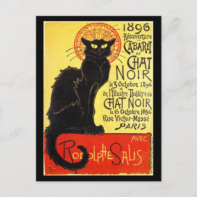 Carte Postale Cabaret du Conversation Noir, Steinlen (Devant)