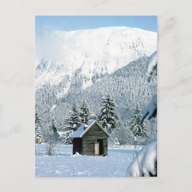 Carte Postale Cabine dans la neige (Devant)