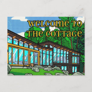 Carte Postale Cabine de forêt d'art pop moderne de milieu de siè