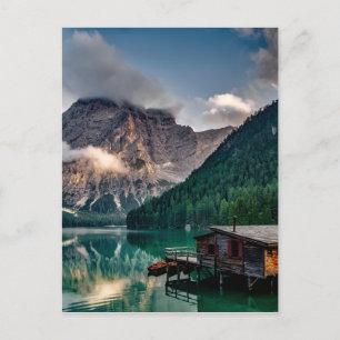 Carte Postale Cabine de la montagne Lake Side en Italie