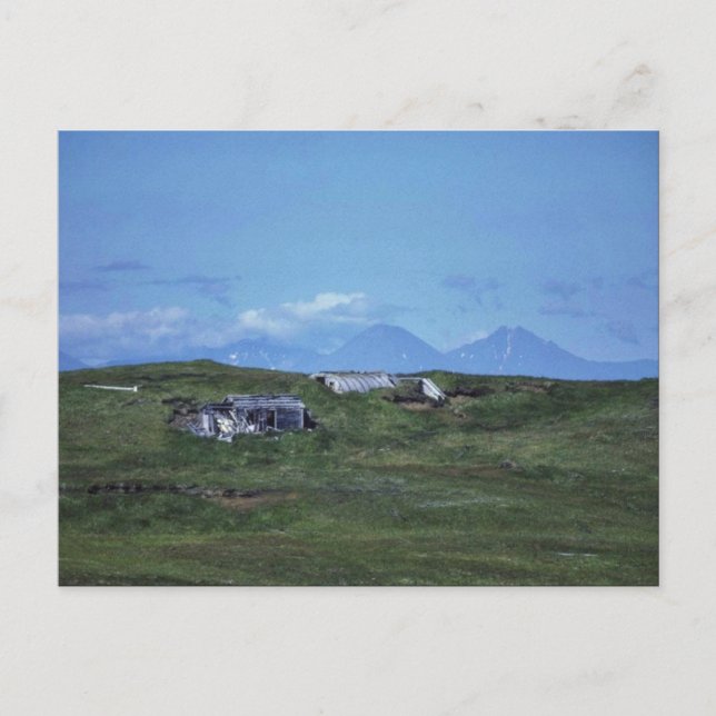 Carte Postale Cabine de quonset WW II sur l'île Amchitka (Devant)
