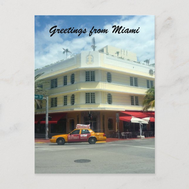 Carte Postale cabine miami deco (Devant)
