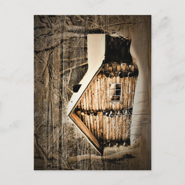 Carte Postale Cabine Rustique En Bois Dans La Nature (Devant)