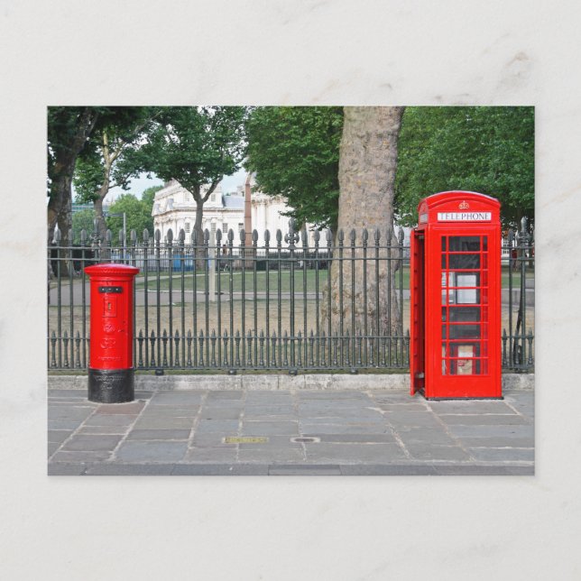 Carte Postale Cabine téléphonique et boîte postale de Londres (Devant)