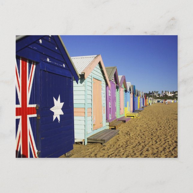 Carte Postale Cabines de Bain, Plage de Middle Brighton, Port (Devant)