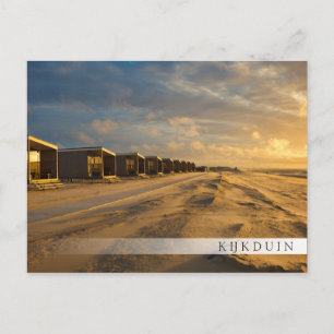 Carte Postale Cabines de plage au coucher du soleil sur la côte