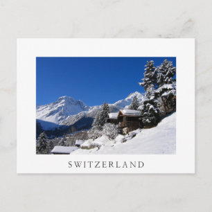 Carte Postale Cabines en rondins enneigées en Suisse