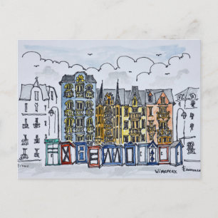 Carte Postale Cabines le long de la promenade   Wimereux, France