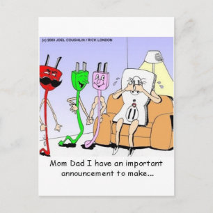 Carte Postale Câblage AC/DC Cadeaux drôles de relation gay/lesbi