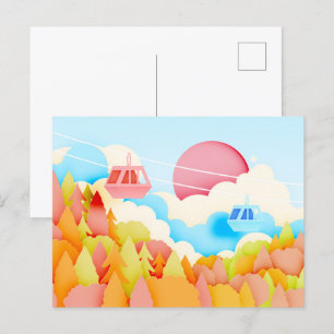 Carte Postale Câbles d'automne de papier