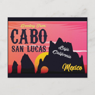 Carte Postale Cabo San Lucas Mexique Arch Retro Vintage Sunset