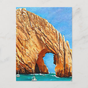 Carte Postale Cabo San Lucas Mexique Peinture rétro
