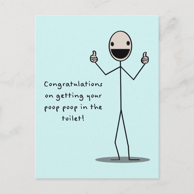 Carte Postale Caca Caca Dans Les Toilettes (Devant)