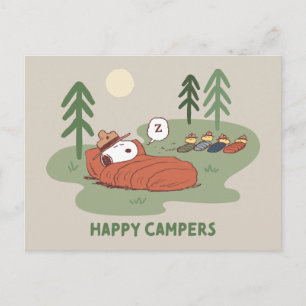 Carte Postale cacahuètes Campeurs de couchage Snoopy & Woodsto